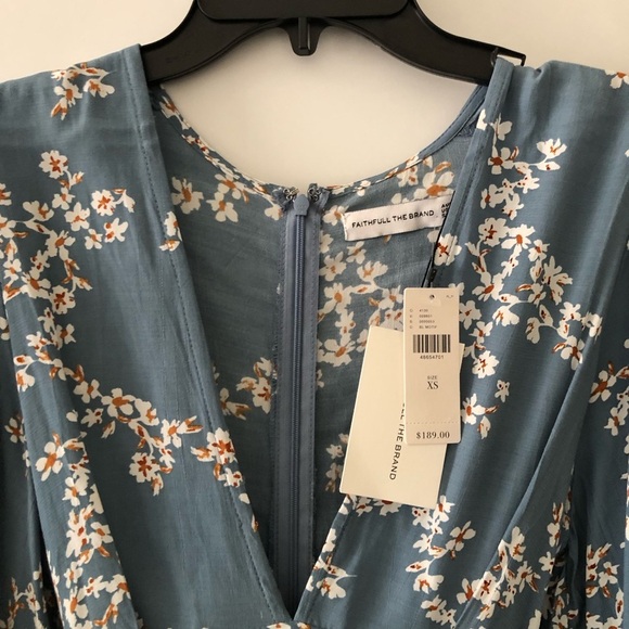 Faithfull the Brand Blue Floral Midi Dress XS - Picture 7 of 16